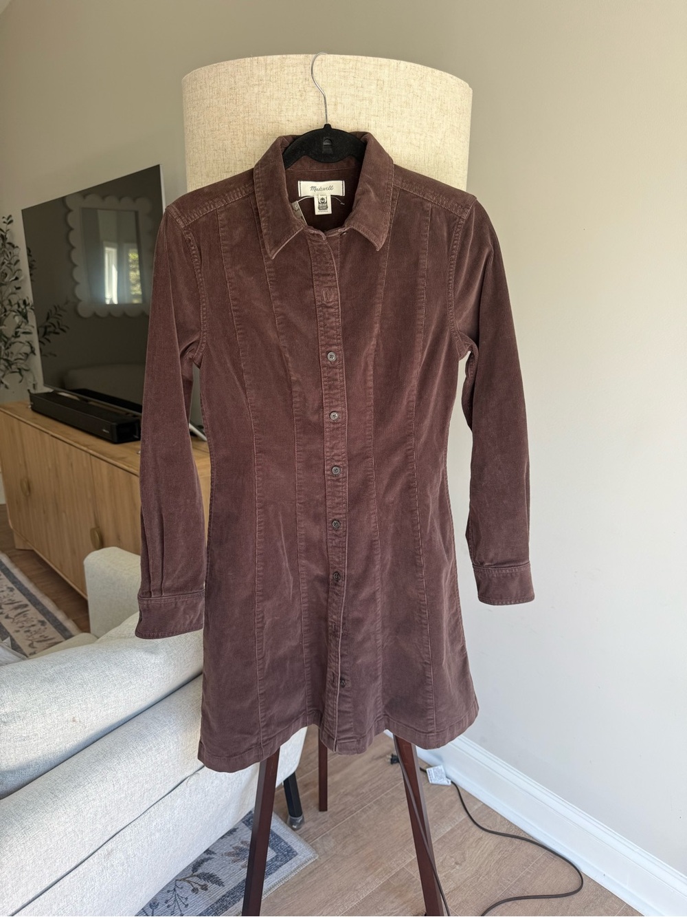 Margaret O'Leary Brown Corduroy Shirt Dress size 2